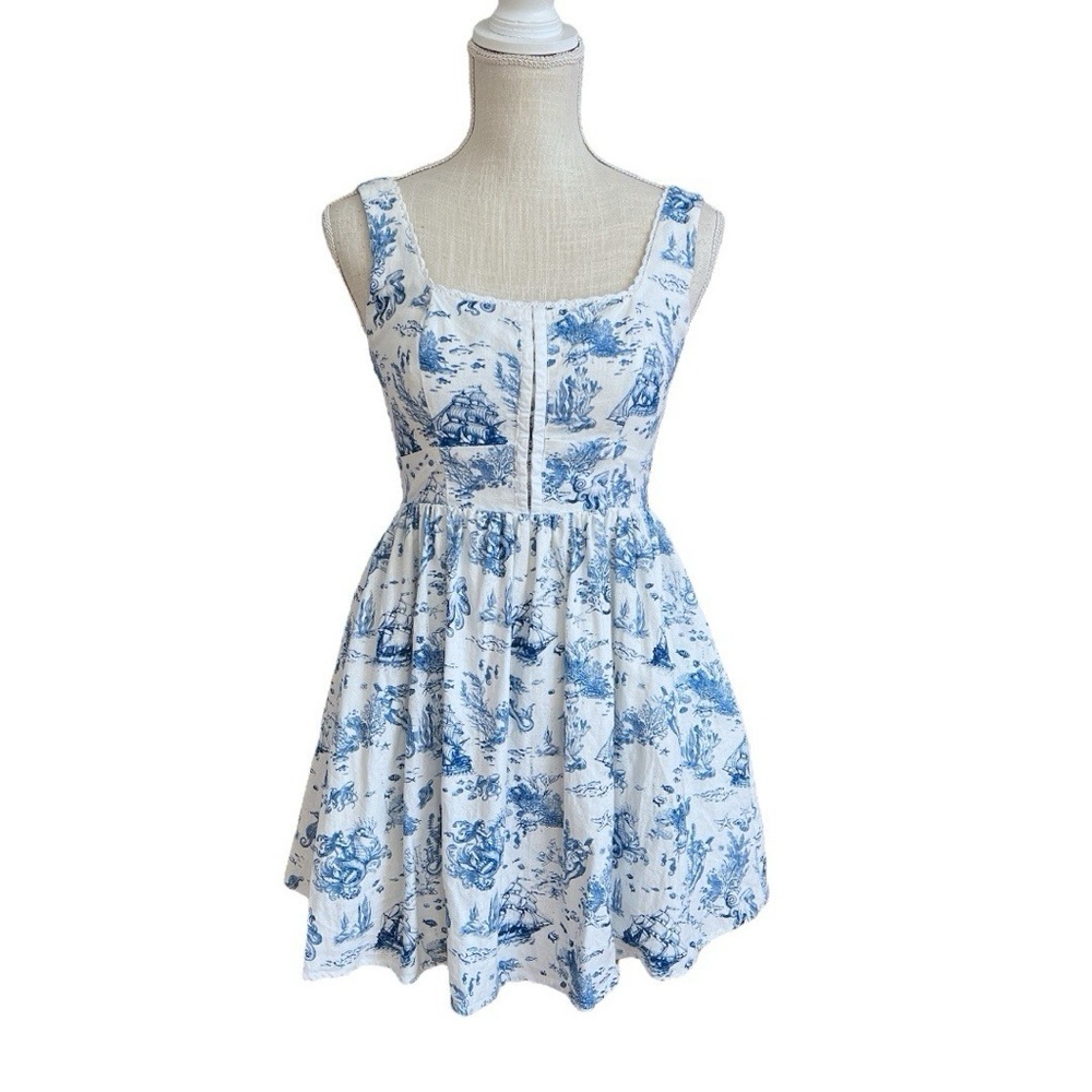 7 For All Mankind Marine Life Toile Dress NEVER WORN - Picture 2 of 14